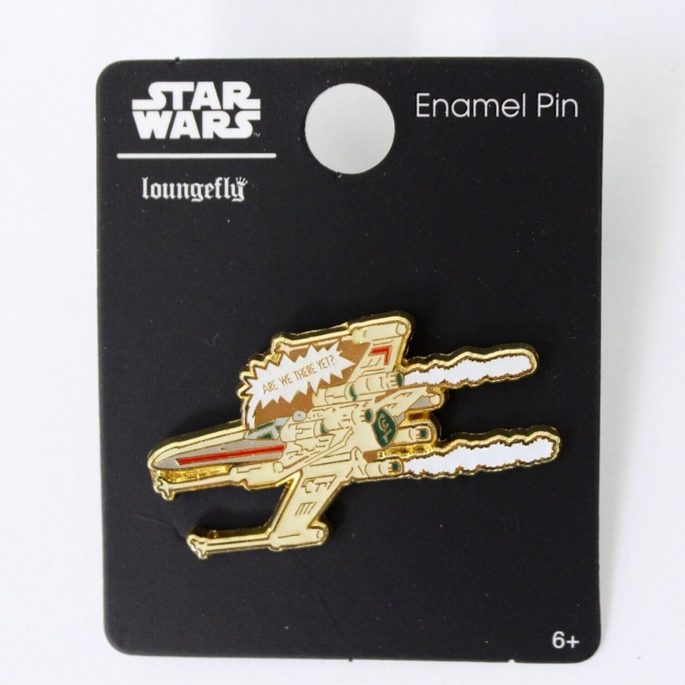 Loungefly Star Wars X-Wing Are We There Yet Gold-Tone Enamel Pin